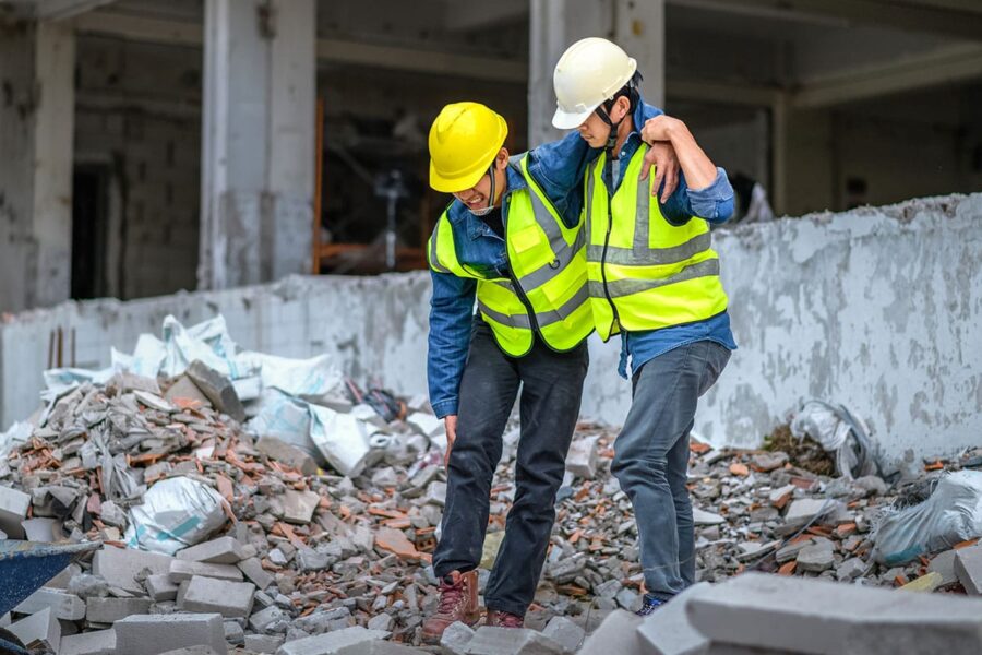 workers after a construction site injury in Los Angeles