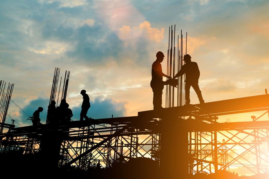 workers on a construction site in San Diego