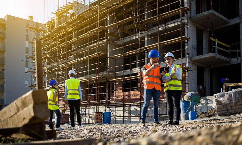 construction workers in Los Angeles talking about a crane accident