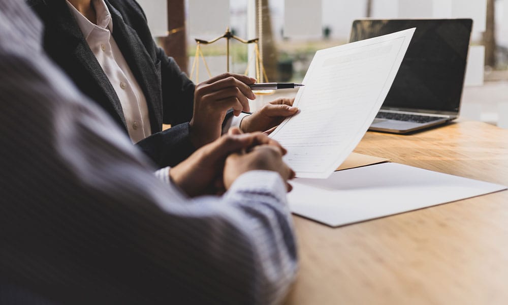 lawyers discussing a property border line in Los Angeles