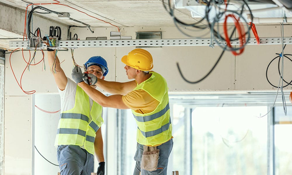 construction workers working on electrical in Los Angeles, CA
