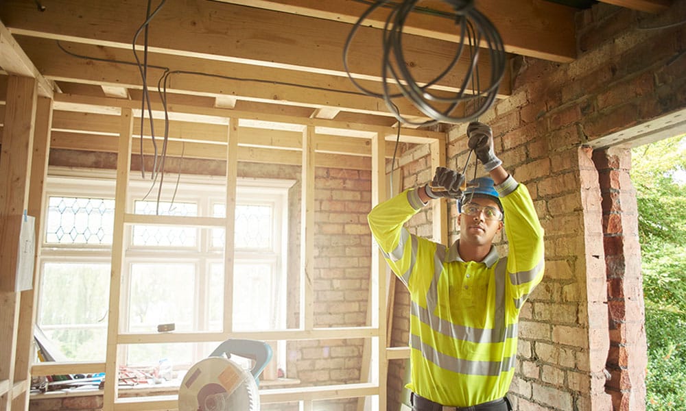 worker before an electrocution injury on a San Diego construction site