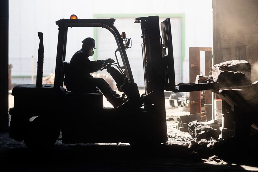 forklift on a Los Angeles construction site