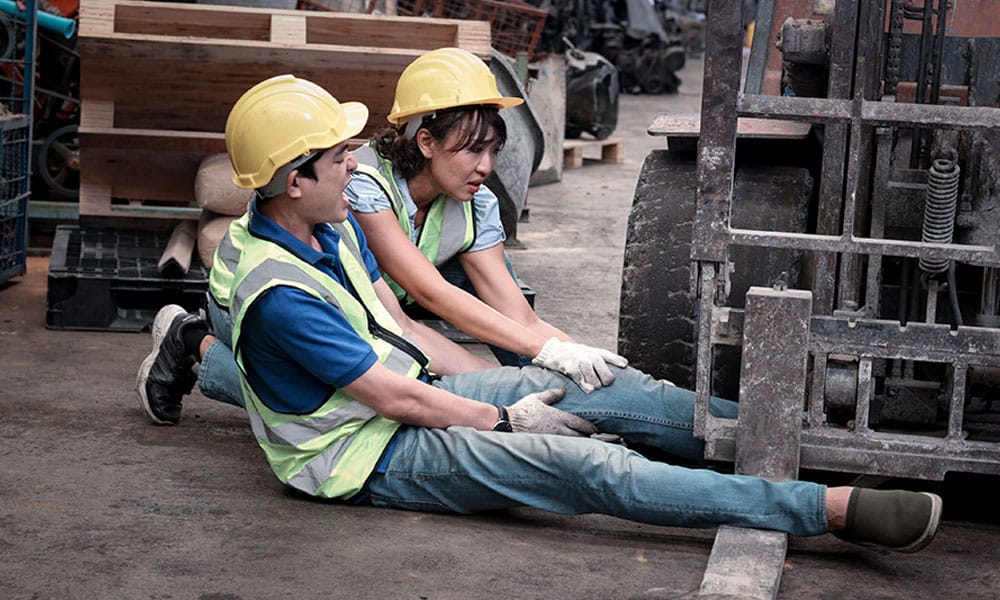 construction worker injured by a forklift in San Diego, CA