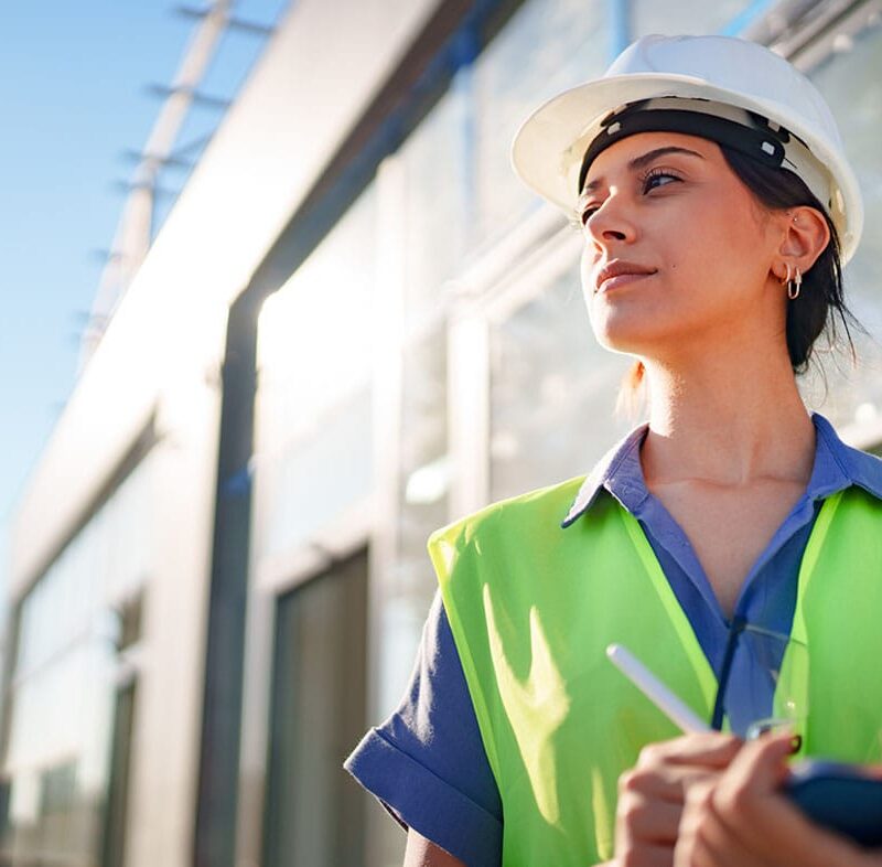 woman documenting a construction defect in Los Angeles, CA